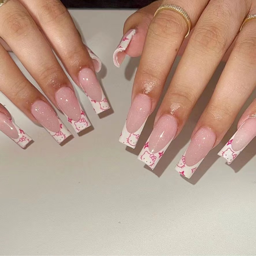 Nails With Charms Hello Kitty
