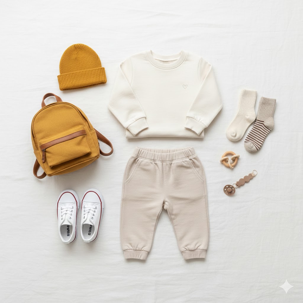Minimal Children’s Casual Flat Lay Outfit Inspiration