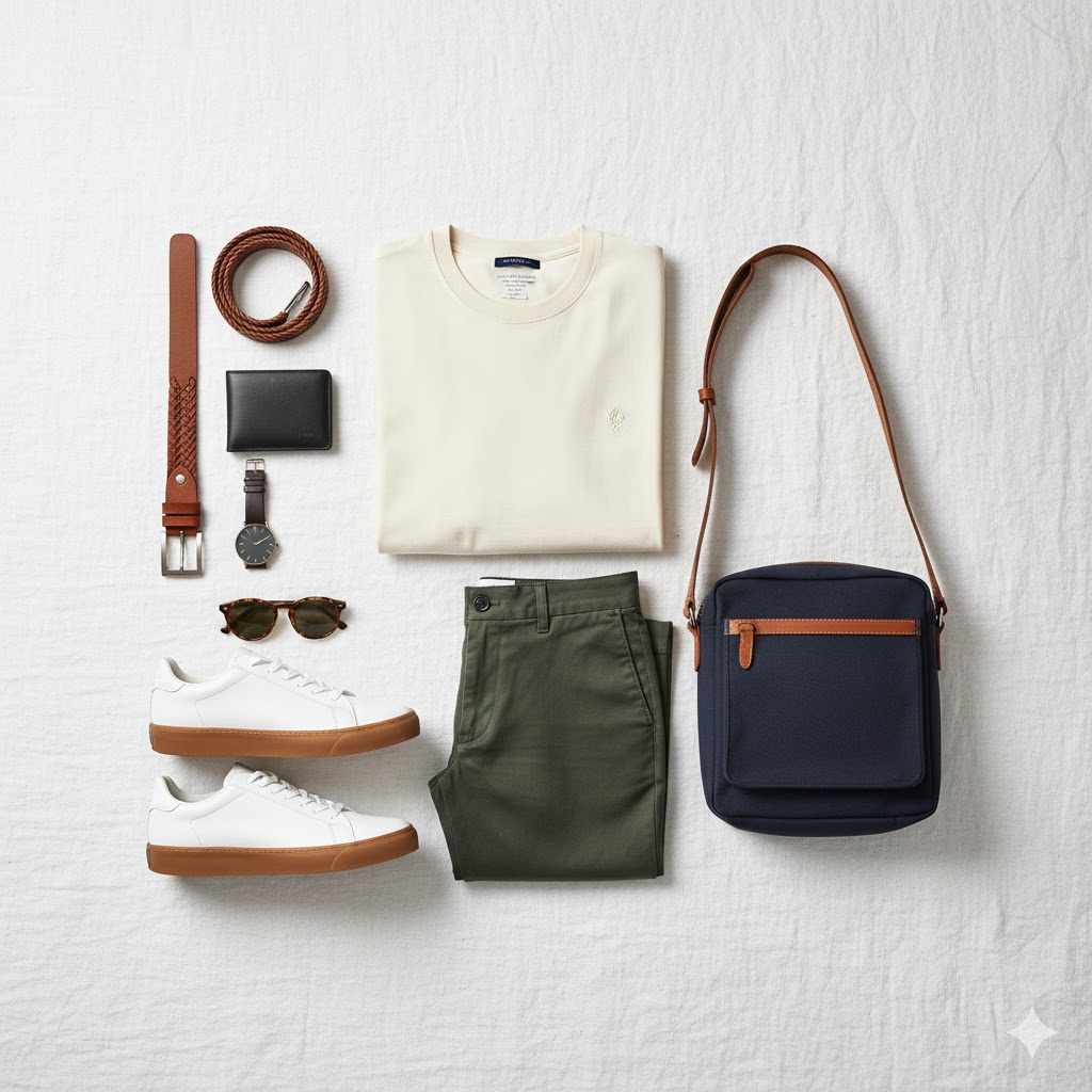 Modern Men’s Casual Flat Lay Outfit Inspiration