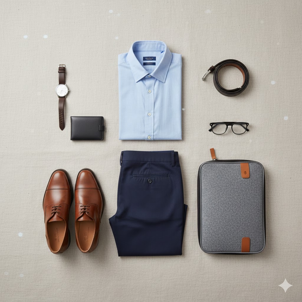 Smart Men’s Work Outfit Flat Lay Inspiration