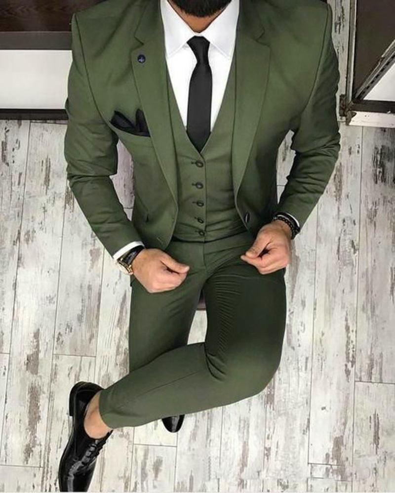 CB05141 Olive /Dark green Men Blazer Prom Suit Outfits for Graduation classbydress