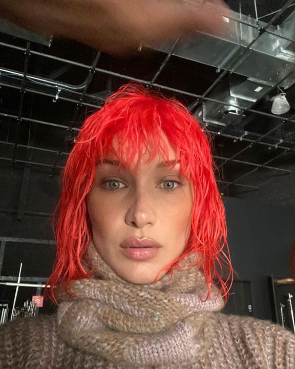 Bella Hadid Wore a Flaming Red Wig on Instagram | InStyle