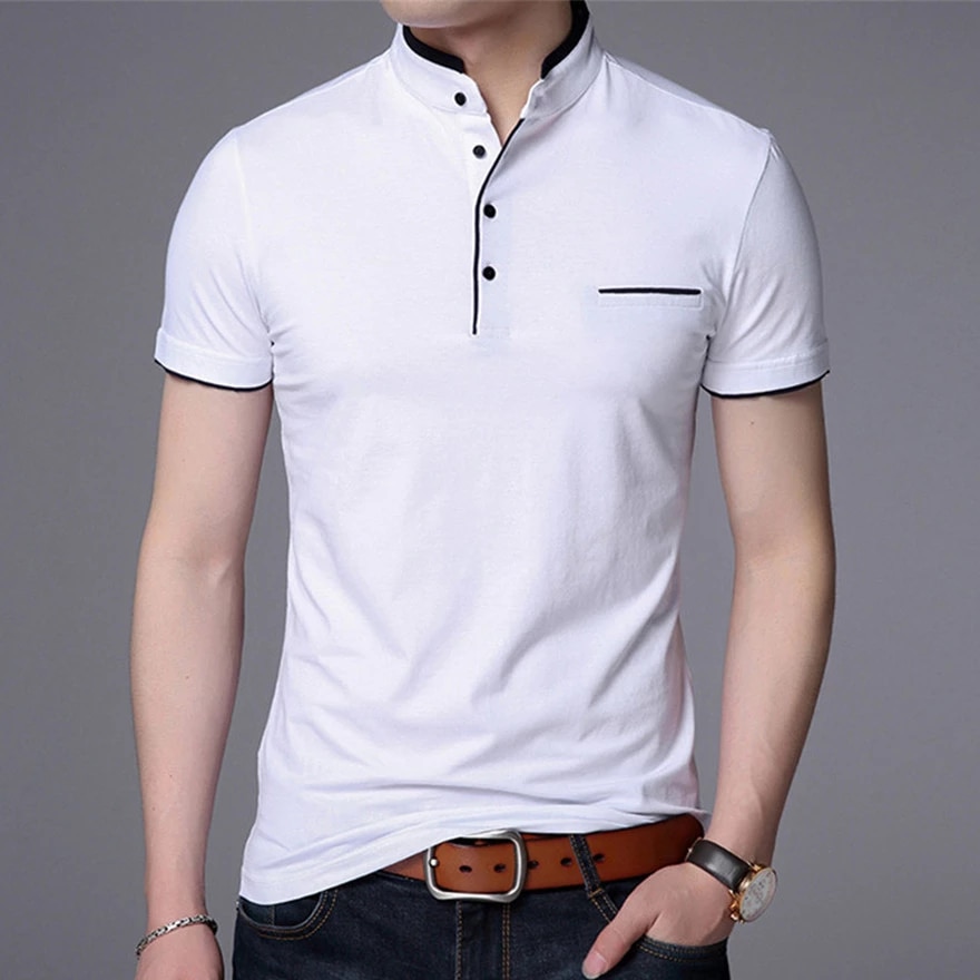 Men Polo Shirts Short Sleeve Solid Polo Shirt Mens Camisa Polos Fashion  Stand Collar Masculina Casual Cotton Tops Plus Size M 4X|Polo| - AliExpress